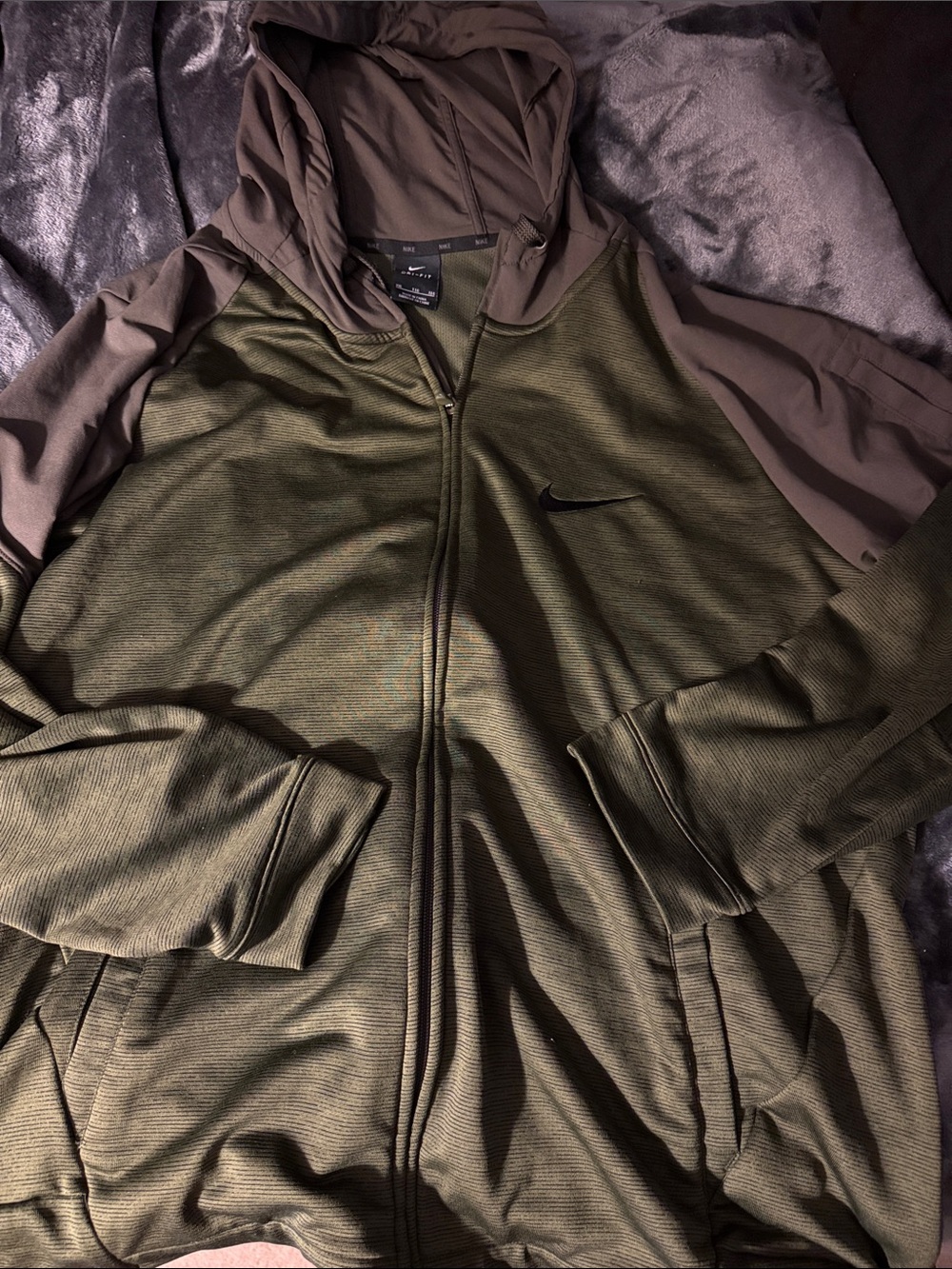 Nike Olive  Zip-Up Hoodie